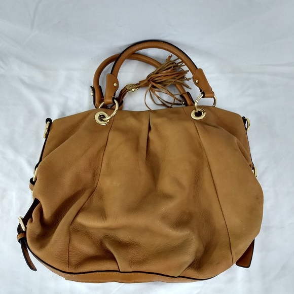 BIG SOFT VINCE CAMUTO LEATHER BOHO L TAN - Picture 3 of 8